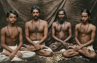 Jitendra Mazumdar, Lalit-da, Swami Kebalananda, and Yogananda