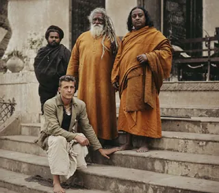 Swami Keshabananda at his hermitage in Brindaban